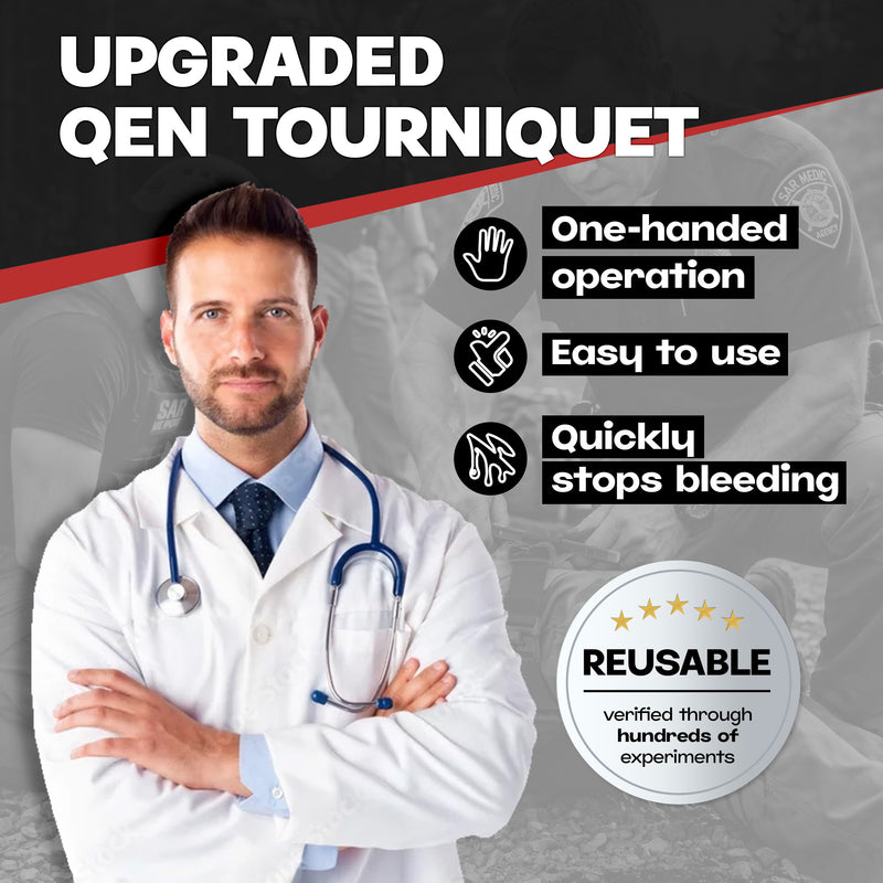 Load image into Gallery viewer, Qen Tactical Tourniquet One-Handed Operation (Black)