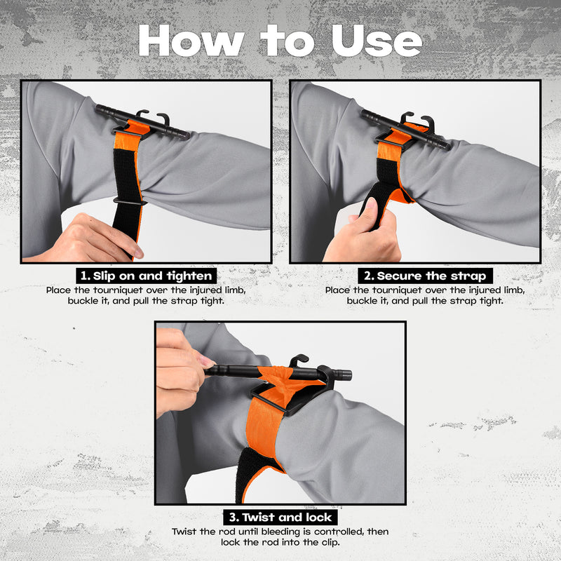 Load image into Gallery viewer, Qen Tactical Tourniquet One-Handed Operation (Orange)