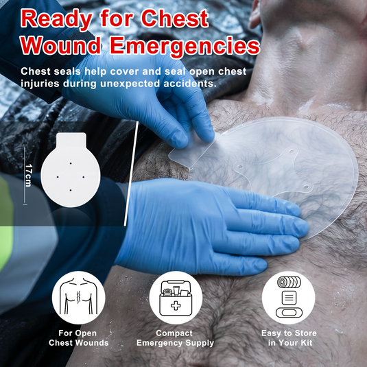 Bleeding Control Kit, Portable Emergency Trauma First Aid Kit with Compression Bandage, Gauze and Chest Seal, for Car Travel Camping Hiking Outdoor Preparedness