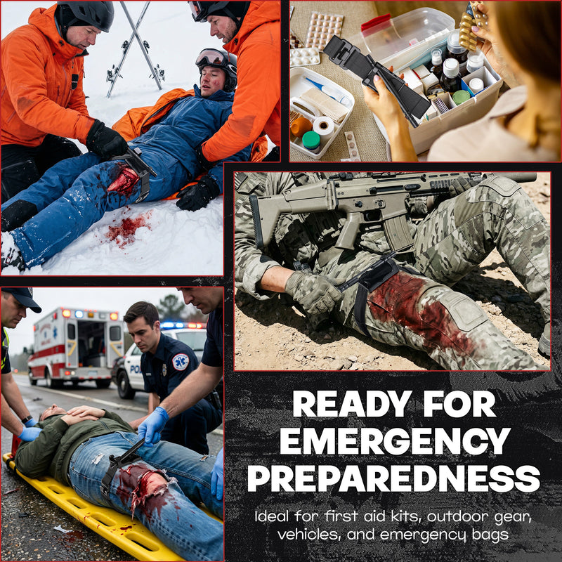 Load image into Gallery viewer, Qen Tourniquet for Severe Bleeding Control, Gear for First Aid Kits and Tourniquet Kits, Suitable for Emergencies, One-Handed Operation (Black)
